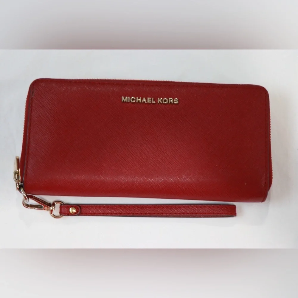 Michael Kors Scarlet Wristlet with Gold Accents
